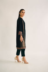 DA-1715 GREEN EMBROIDERED KURTA